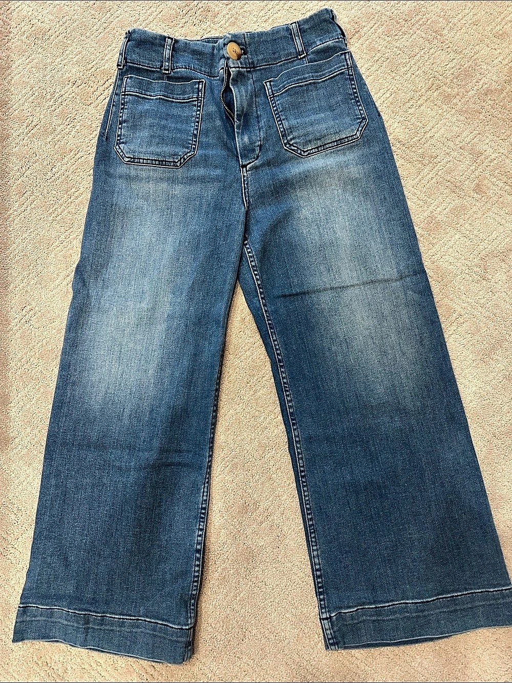 maeve The Colette Wide Leg Jeans in Blue Waist 28